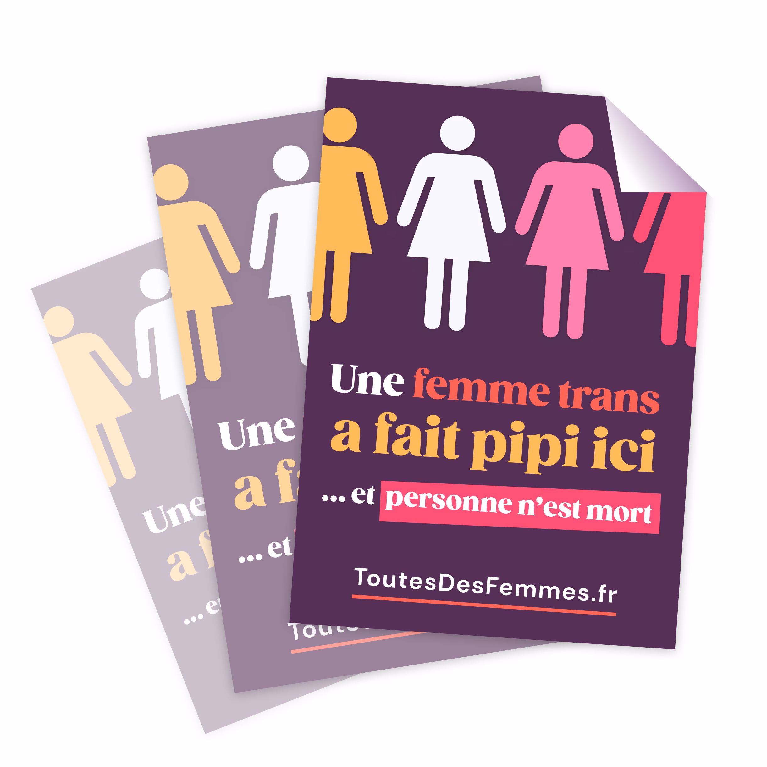 Autocollants « Une femme trans a fait pipi ici »