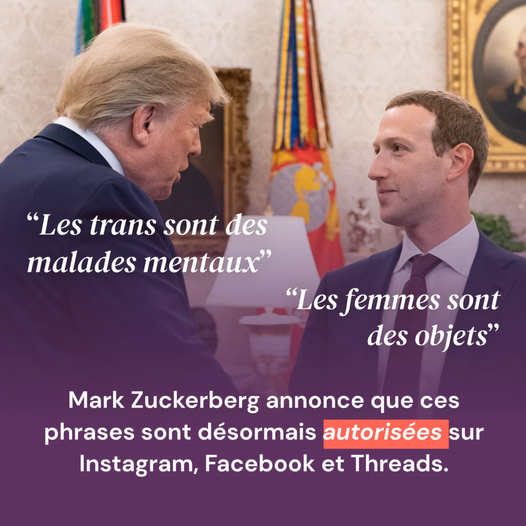 Les nouvelles politiques de modération misogynes et transphobes de Mark Zuckerberg 1 Zuck